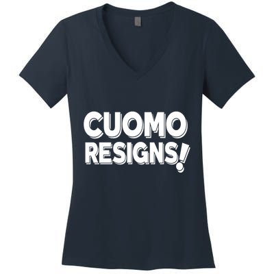 Cuomo Resigns Women's V-Neck T-Shirt