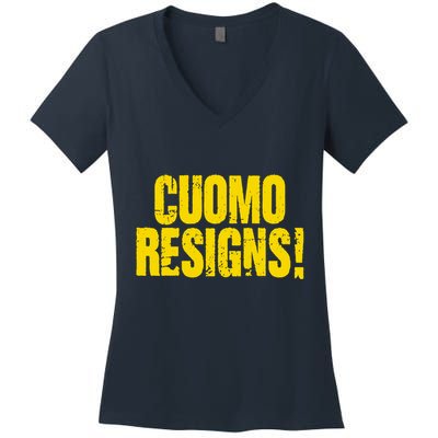 Cuomo Resigns Anti Andrew Cuomo Women's V-Neck T-Shirt