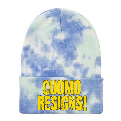 Cuomo Resigns Anti Andrew Cuomo Tie Dye 12in Knit Beanie