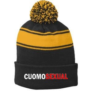 Cuomosexual Stripe Pom Pom Beanie