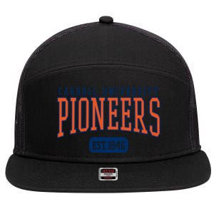 Carroll University Pioneers Est Date Gift 7 Panel Mesh Trucker Snapback Hat