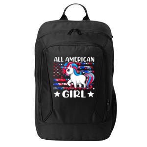 Cute Unicorn Patriotic Funny 4th Of July All American Cool Gift City Backpack