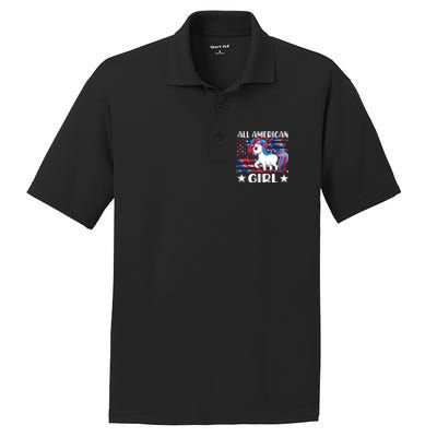 Cute Unicorn Patriotic Funny 4th Of July All American Cool Gift PosiCharge RacerMesh Polo