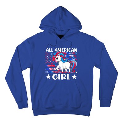 Cute Unicorn Patriotic Funny 4th Of July All American Cool Gift Hoodie