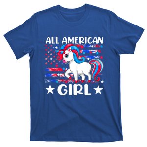 Cute Unicorn Patriotic Funny 4th Of July All American Cool Gift T-Shirt