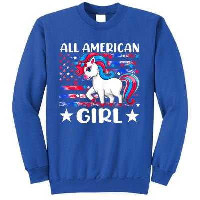 Cute Unicorn Patriotic Funny 4th Of July All American Cool Gift Tall Sweatshirt