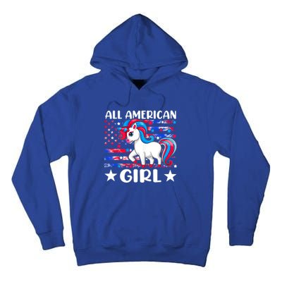 Cute Unicorn Patriotic Funny 4th Of July All American Cool Gift Tall Hoodie