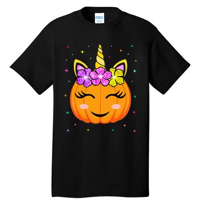 Cute Unicorn Pumpkin Unny Halloween Costume Tall T-Shirt