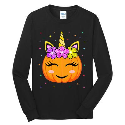 Cute Unicorn Pumpkin Unny Halloween Costume Tall Long Sleeve T-Shirt