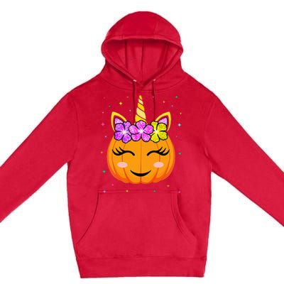 Cute Unicorn Pumpkin Unny Halloween Costume Premium Pullover Hoodie