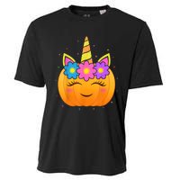 Cute Unicorn Pumpkin Girls Kids Funny Halloween Costume Cooling Performance Crew T-Shirt