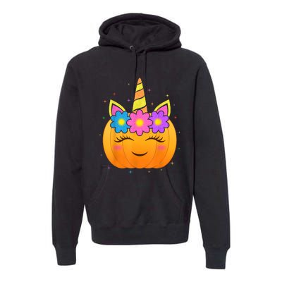 Cute Unicorn Pumpkin Girls Kids Funny Halloween Costume Premium Hoodie