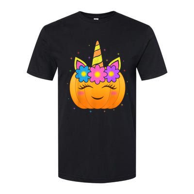 Cute Unicorn Pumpkin Girls Kids Funny Halloween Costume Softstyle® CVC T-Shirt