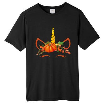 Cute Unicorn Pumpkin For Halloween Thanksgiving Tall Fusion ChromaSoft Performance T-Shirt