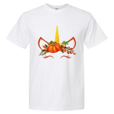 Cute Unicorn Pumpkin For Halloween Thanksgiving Garment-Dyed Heavyweight T-Shirt