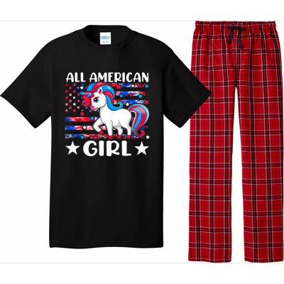 Cute Unicorn Patriotic Funny 4th Of July All American Cool Gift Pajama Set