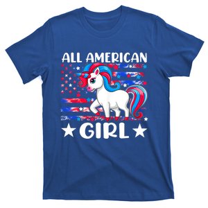 Cute Unicorn Patriotic Funny 4th Of July All American Cool Gift T-Shirt