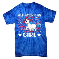 Cute Unicorn Patriotic Funny 4th Of July All American Cool Gift Tie-Dye T-Shirt