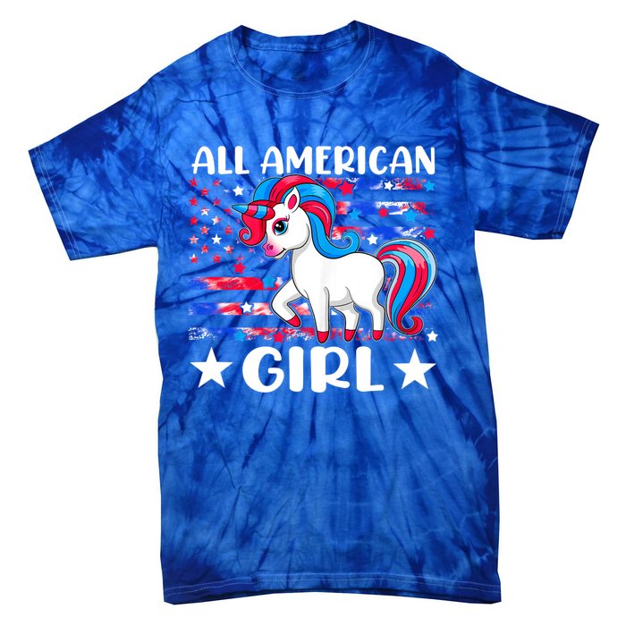 Cute Unicorn Patriotic Funny 4th Of July All American Cool Gift Tie-Dye T-Shirt