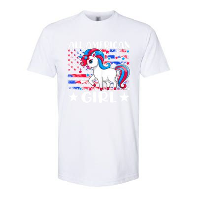 Cute Unicorn Patriotic Funny 4th Of July All American Cool Gift Softstyle CVC T-Shirt