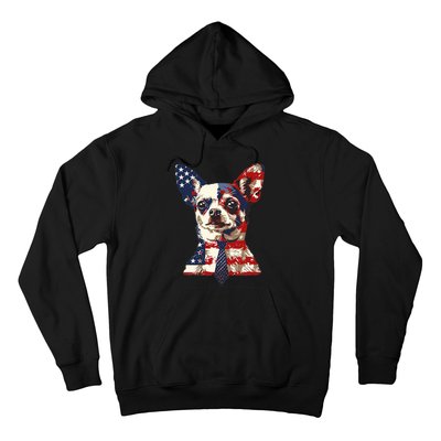 Chihuahua Usa Patriotic American Flag Hoodie