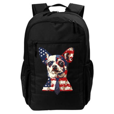 Chihuahua Usa Patriotic American Flag Daily Commute Backpack