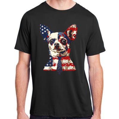 Chihuahua Usa Patriotic American Flag Adult ChromaSoft Performance T-Shirt