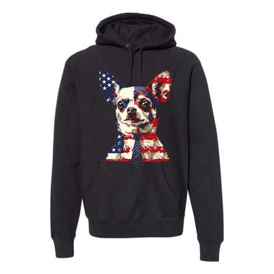 Chihuahua Usa Patriotic American Flag Premium Hoodie