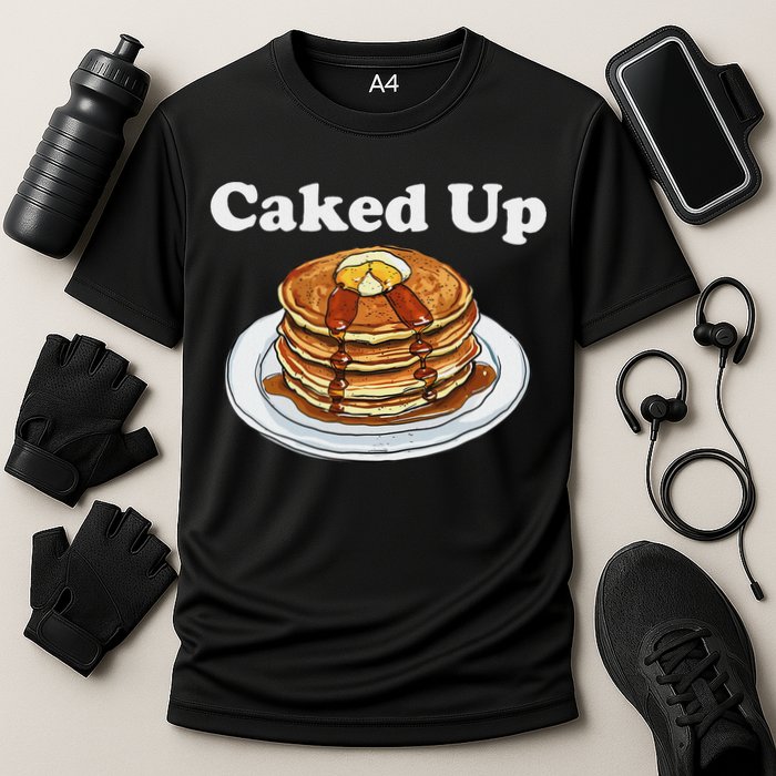 Caked Up Pancake Lover Sweet Breakfast Baking Cooling Performance Crew T-Shirt