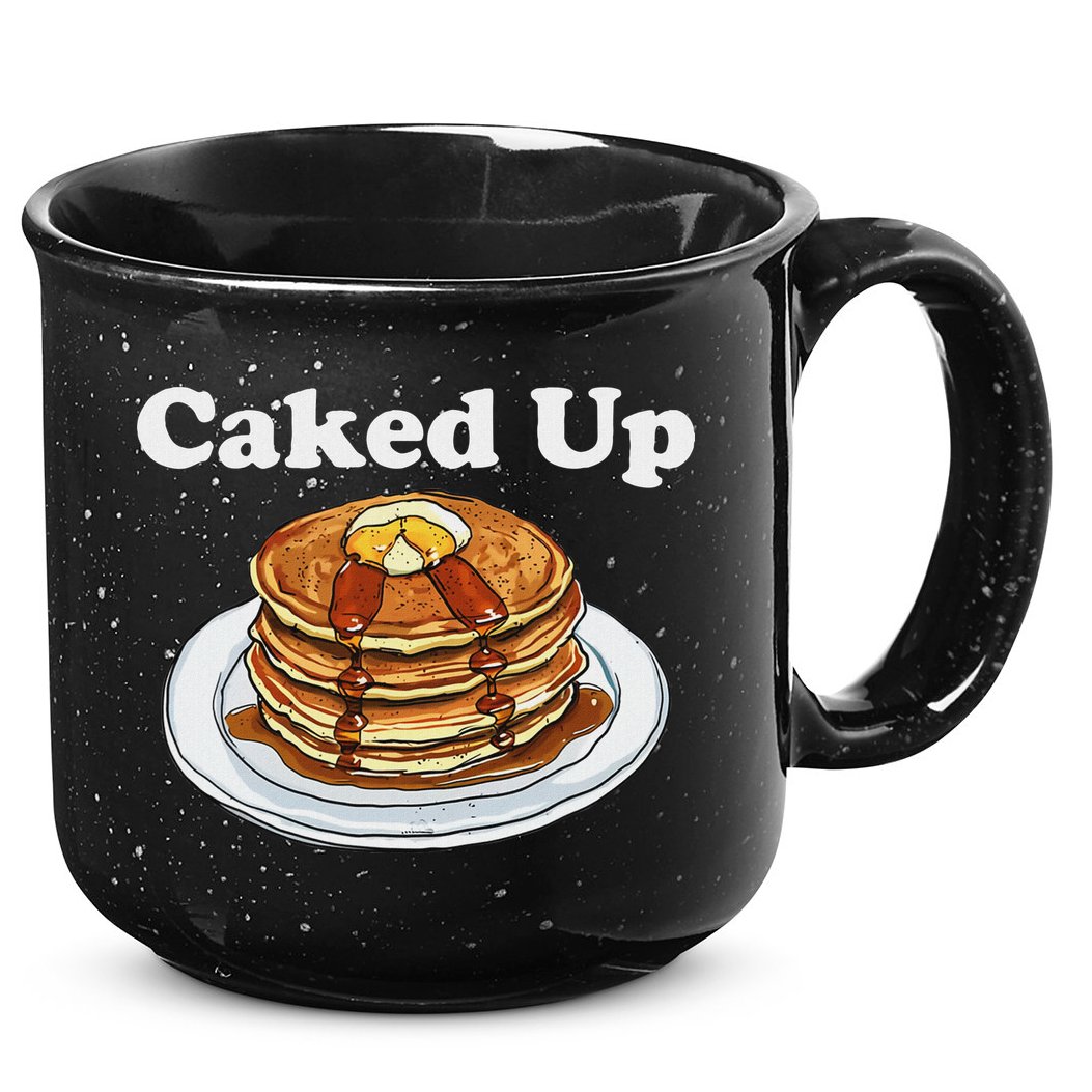 Caked Up Pancake Lover Sweet Breakfast Baking 15oz Campfire Ceramic Mug
