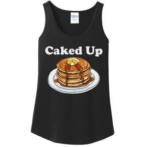 Caked Up Pancake Lover Sweet Breakfast Baking Ladies Essential Tank