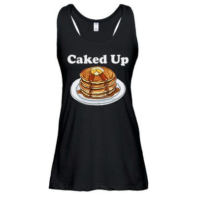Caked Up Pancake Lover Sweet Breakfast Baking Ladies Essential Flowy Tank