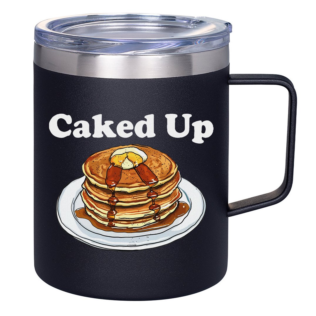 Caked Up Pancake Lover Sweet Breakfast Baking 12oz Stainless Steel Coffee Mug