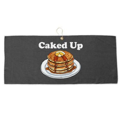 Caked Up Pancake Lover Sweet Breakfast Baking Large Microfiber Waffle Golf Towel
