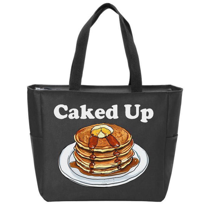 Caked Up Pancake Lover Sweet Breakfast Baking Zip Tote Bag