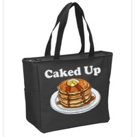 Caked Up Pancake Lover Sweet Breakfast Baking Zip Tote Bag