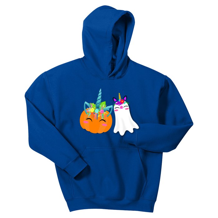 Cute Unicorn Pumpkin And Boonicorn Unicorn Ghost Halloween Gift Kids Hoodie