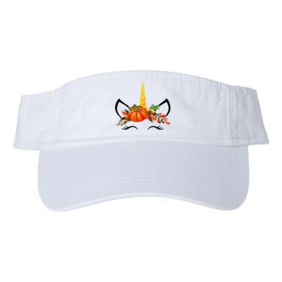 Cute Unicorn Pumpkin Halloween Thanksgiving Valucap Bio-Washed Visor