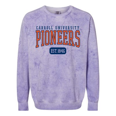 Carroll University Pioneers Est Date Meaningful Gift Colorblast Crewneck Sweatshirt