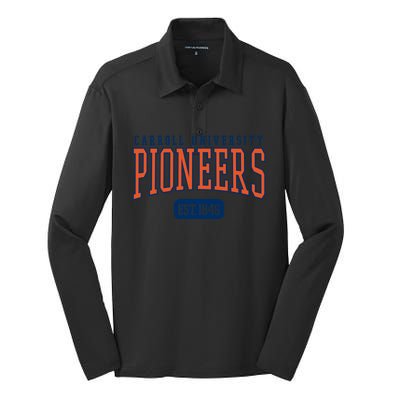 Carroll University Pioneers Est Date Meaningful Gift Silk Touch Performance Long Sleeve Polo