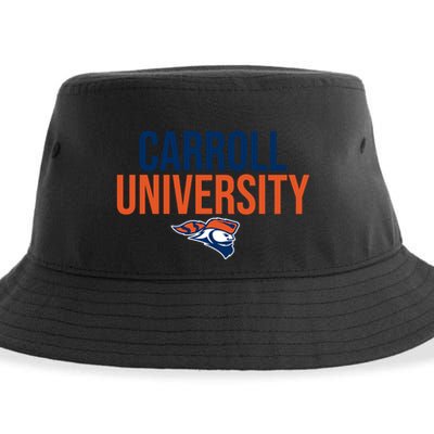 Carroll University Pioneers Stacked Great Gift Sustainable Bucket Hat