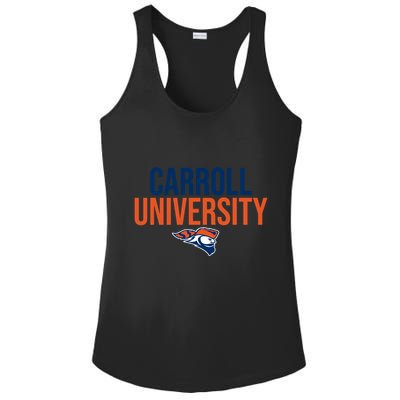 Carroll University Pioneers Stacked Great Gift Ladies PosiCharge Competitor Racerback Tank