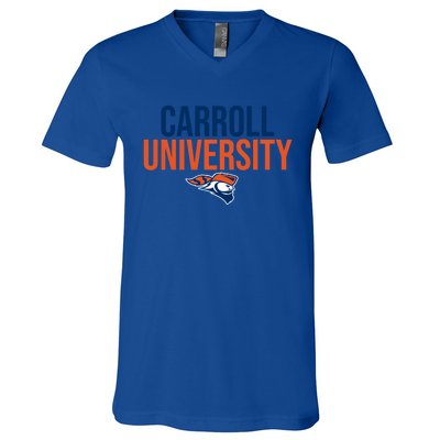 Carroll University Pioneers Stacked Great Gift V-Neck T-Shirt