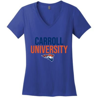 Carroll University Pioneers Stacked Great Gift Women's V-Neck T-Shirt