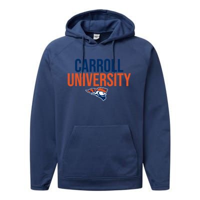 Carroll University Pioneers Stacked Great Gift Performance Fleece Hoodie