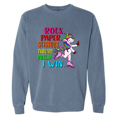 Cute Unicorn Pink Roller Skates English Slang British Insult Great Gift Garment-Dyed Sweatshirt