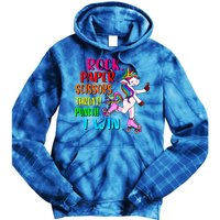 Cute Unicorn Pink Roller Skates English Slang British Insult Great Gift Tie Dye Hoodie