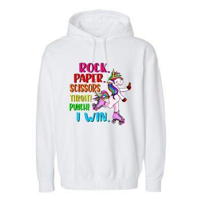 Cute Unicorn Pink Roller Skates English Slang British Insult Great Gift Garment-Dyed Fleece Hoodie