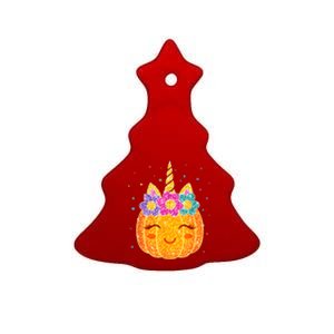 Cute Unicorn Pumpkin Halloween Costume Ceramic Tree Ornament