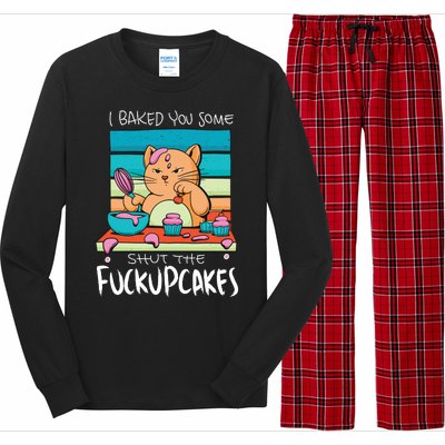 Cupcake Cat Bake You Fuckupcakes Long Sleeve Pajama Set